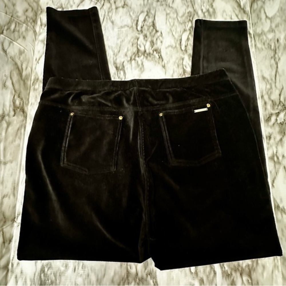 Michael Kors Black Velvet Leggings Jeggings Witchy Goth Dark Academia Pockets